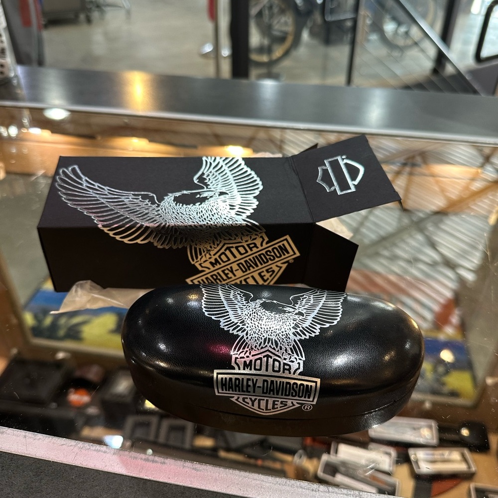 Harley-Davidson hard sunglasses case biker motorcycle eagle with cloth new box